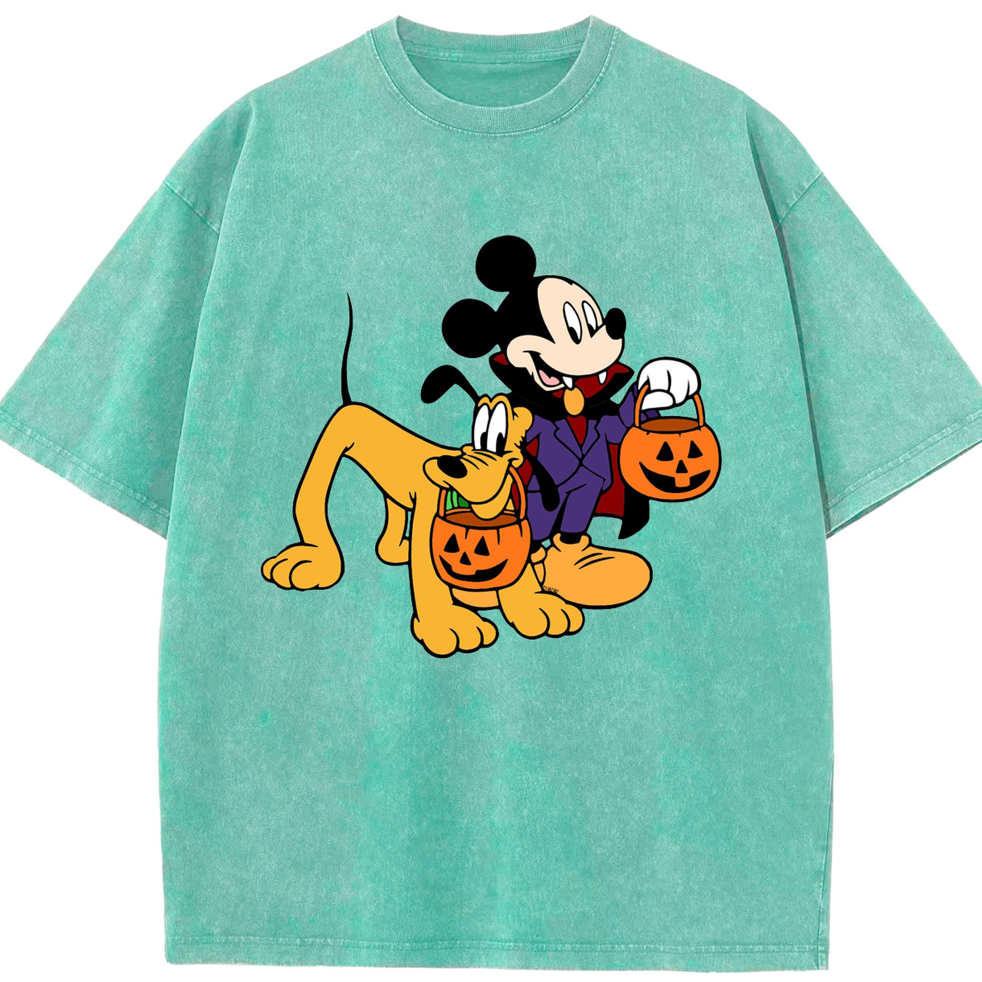（画像用） ミッキーマウス Mickey Mouse 綿100% ヴィンテージ風 半袖Tシャツ（フロントプリント）
